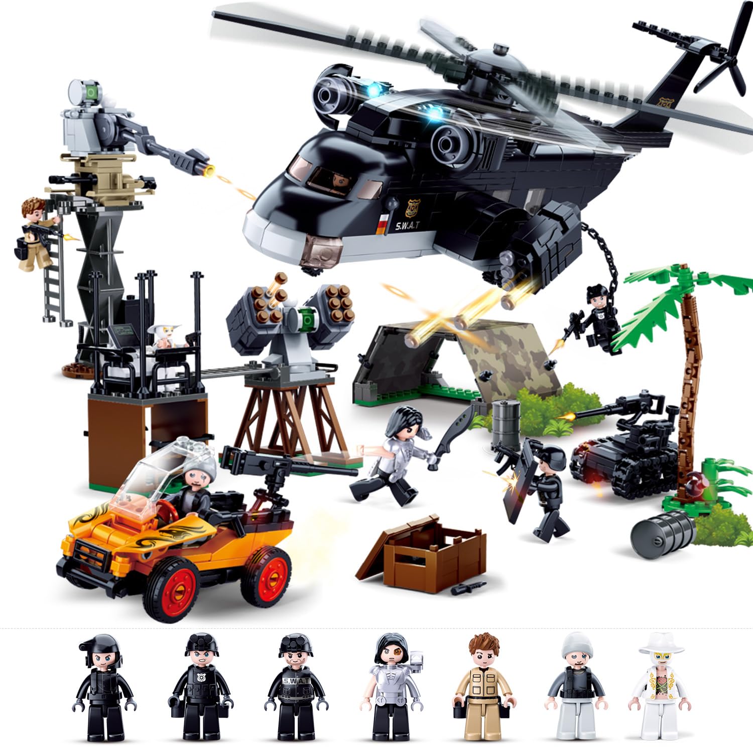 Explorer　アクション映画大量セット① Amazon.co.jp: City SWATビルディングセット - ミニフィギュア7体